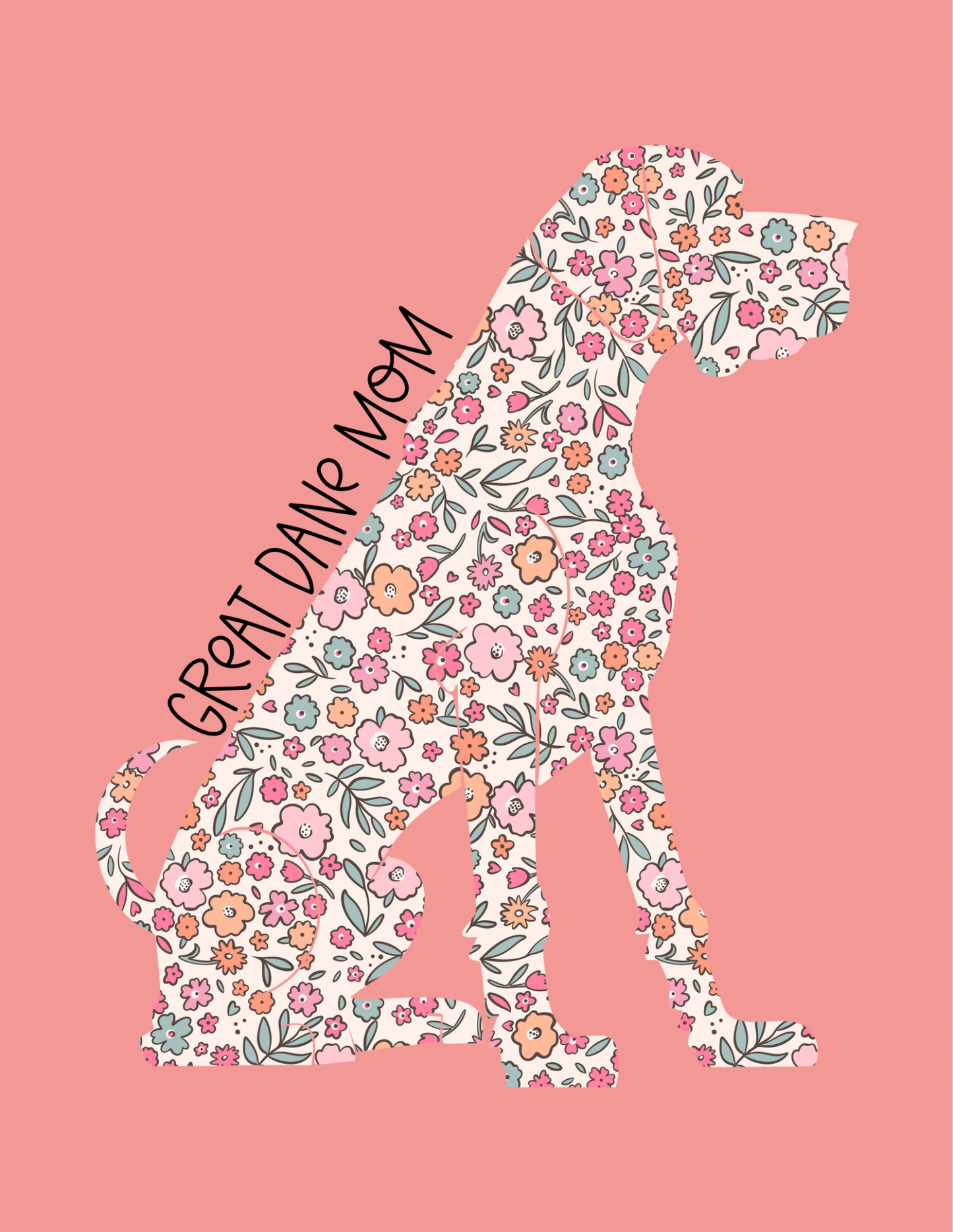 Floral Great Dane Mama tee
