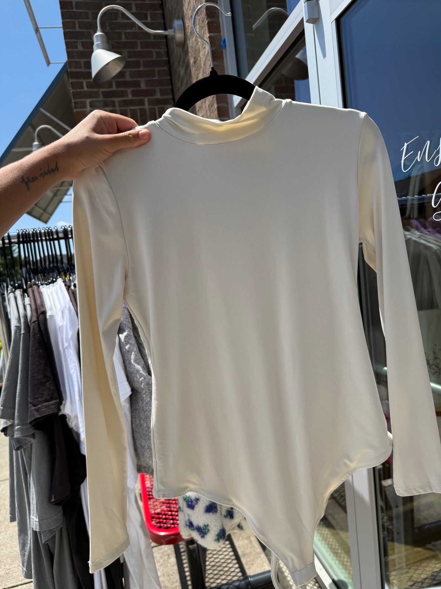 Cream Long Sleeve Bodysuit