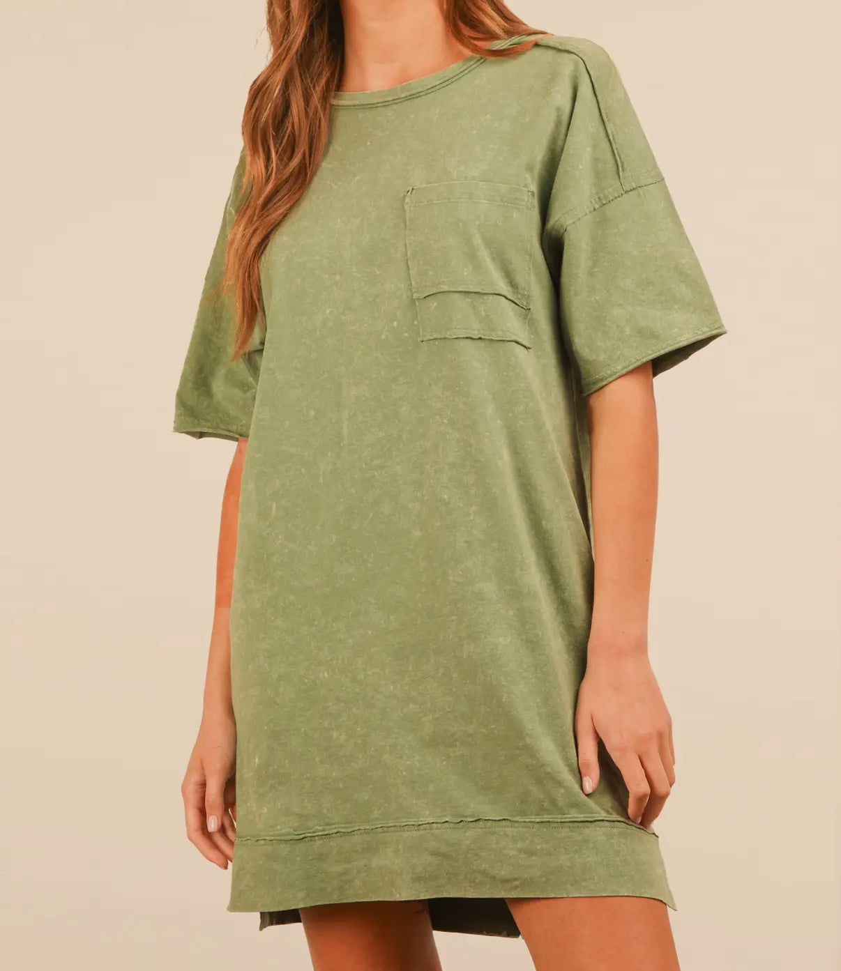 Mineral Washed Knit Oversized Mini Dress