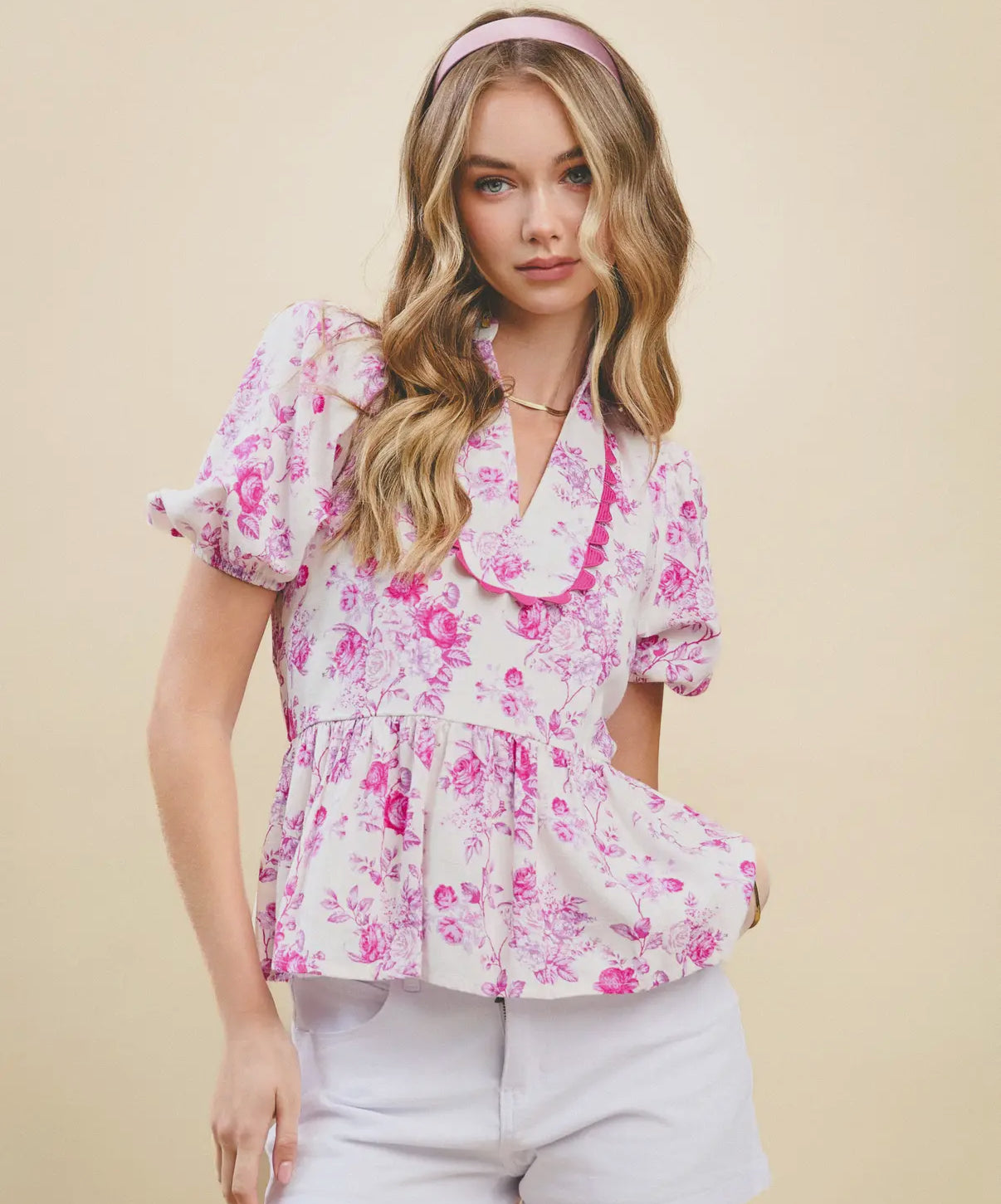 Floral Printed Peplum Top