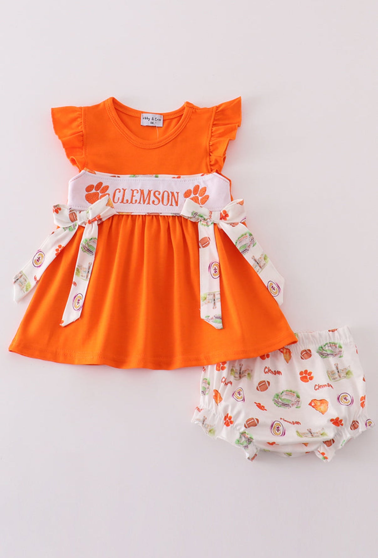 Clemson Embroidery Bloomer Set
