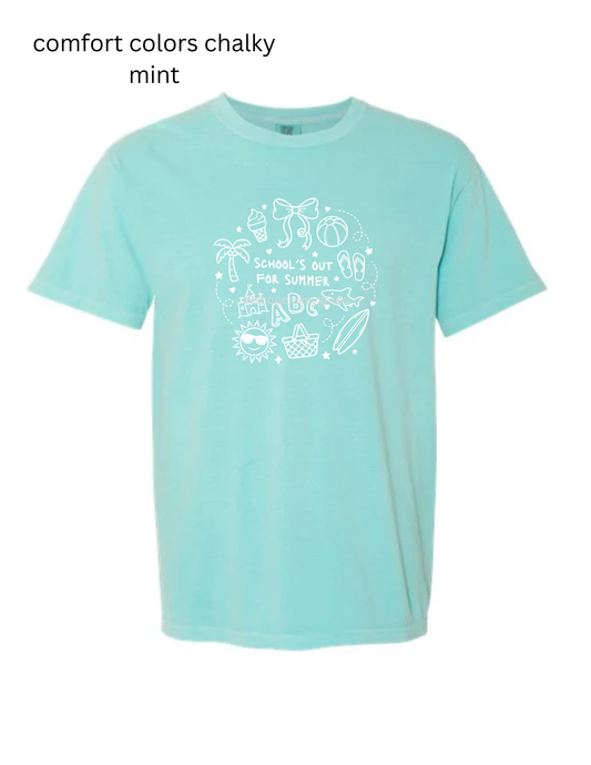 Schools Out For Summer Doodle Tee