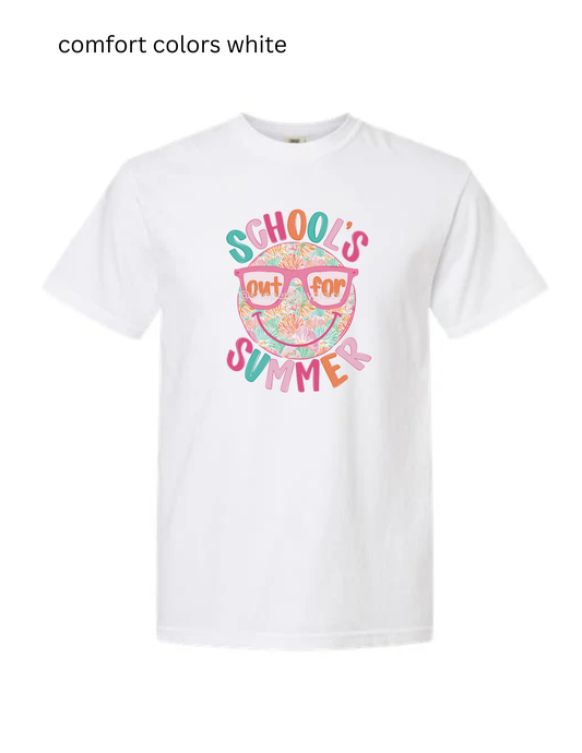 School's Out For Summer Smiley Tee