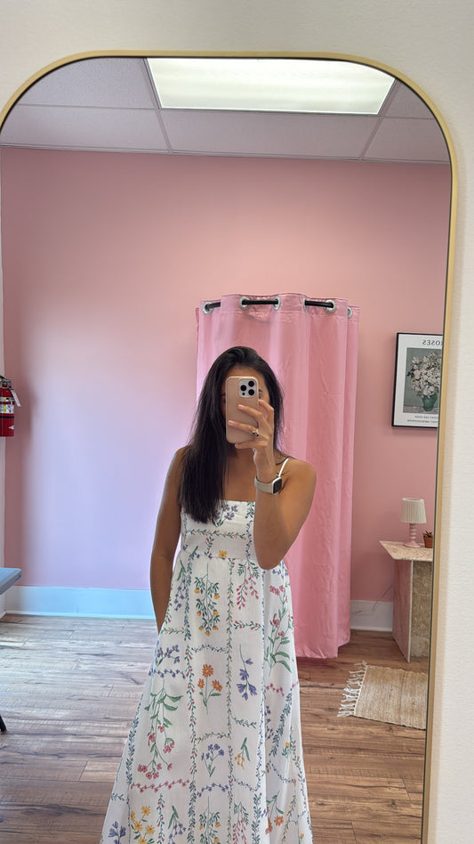 Flower Printed Midi Dress