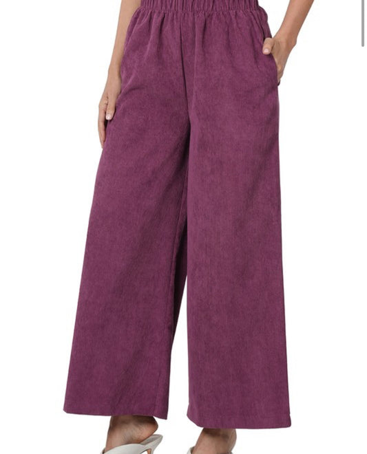Corduroy Wide Leg Pants