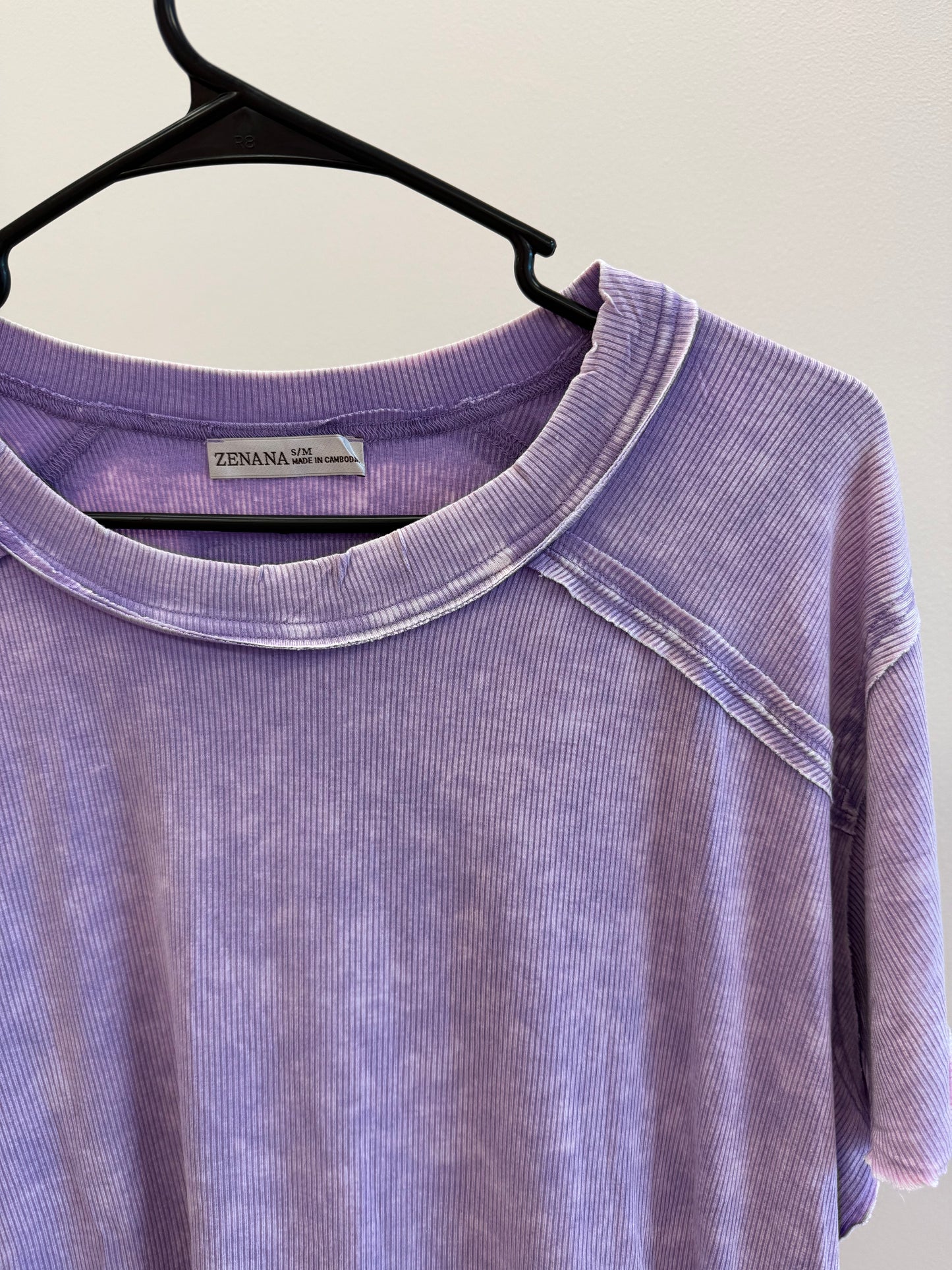 Zenana Washed Rib Short Sleeve Tee