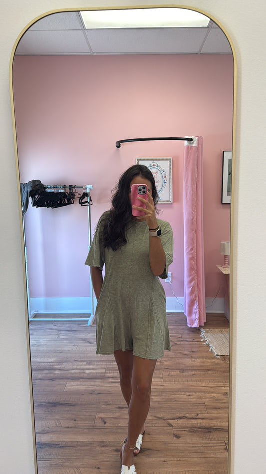 Washed Oversized Knit Romper