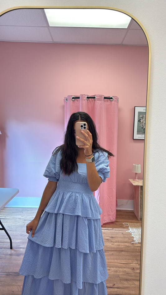 Lavender Tiered Maxi Ruffle Dress