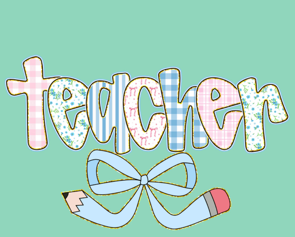 Teacher with Pencil Bow