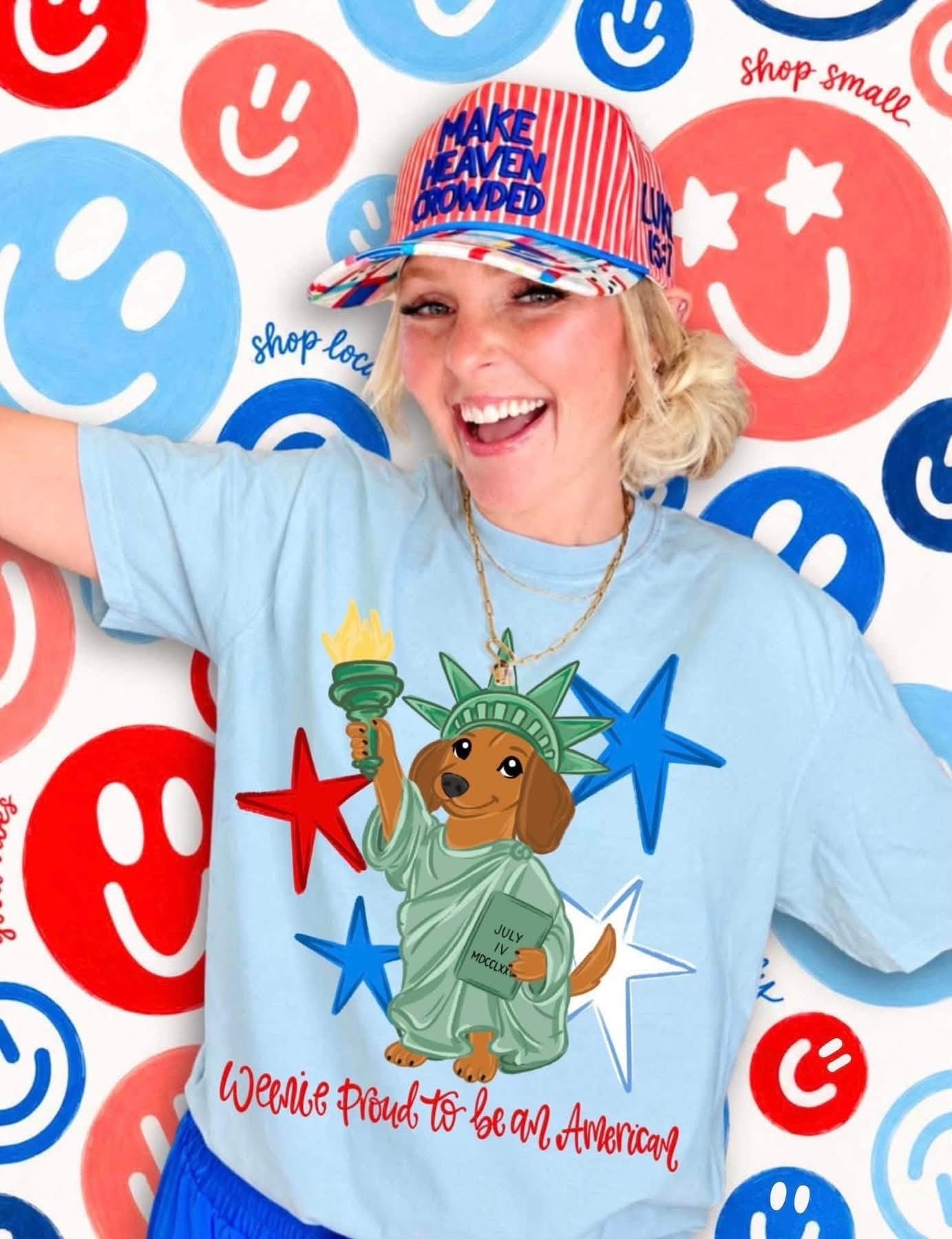 Weenie Proud to be An American tee