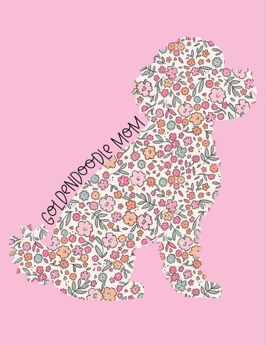 Floral Goldendoodle Mama tee