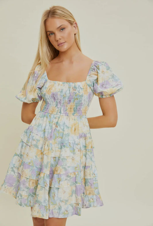 Watercolor Floral Dress