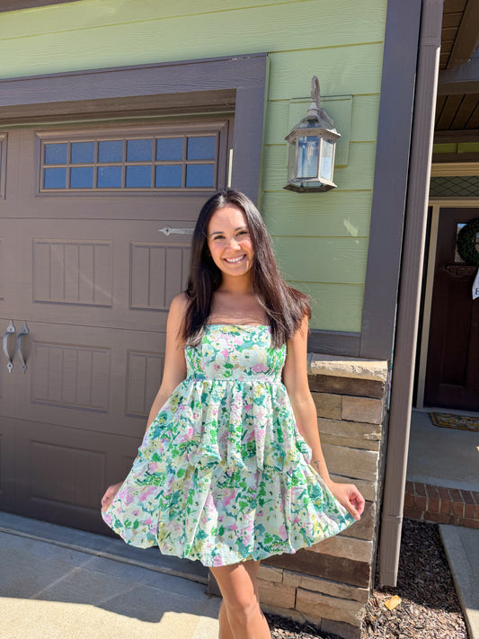 Floral Printed Bubble Dress